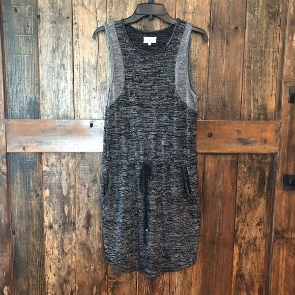 Lou & Grey S Gray Sleeveless Tank SignatureSoft Side Pockets Casual Dress - Picture 2 of 6